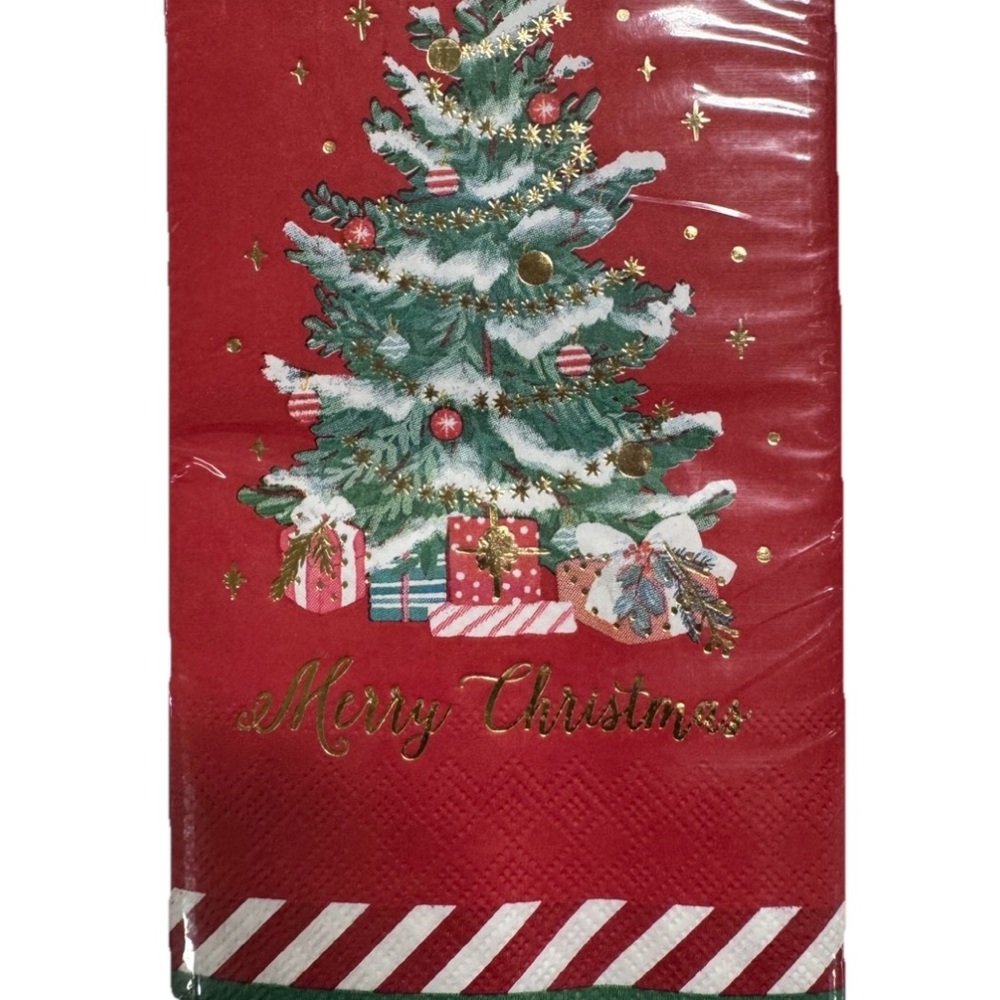 Clementine Paper Inc Luncheon Napkins of 40 MERRY CHRISTMAS Red